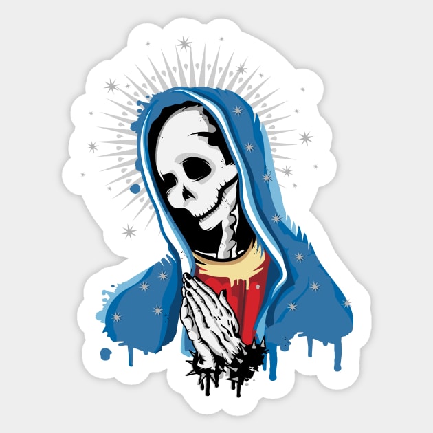 The Virgin Mary prays Sticker by Kisho